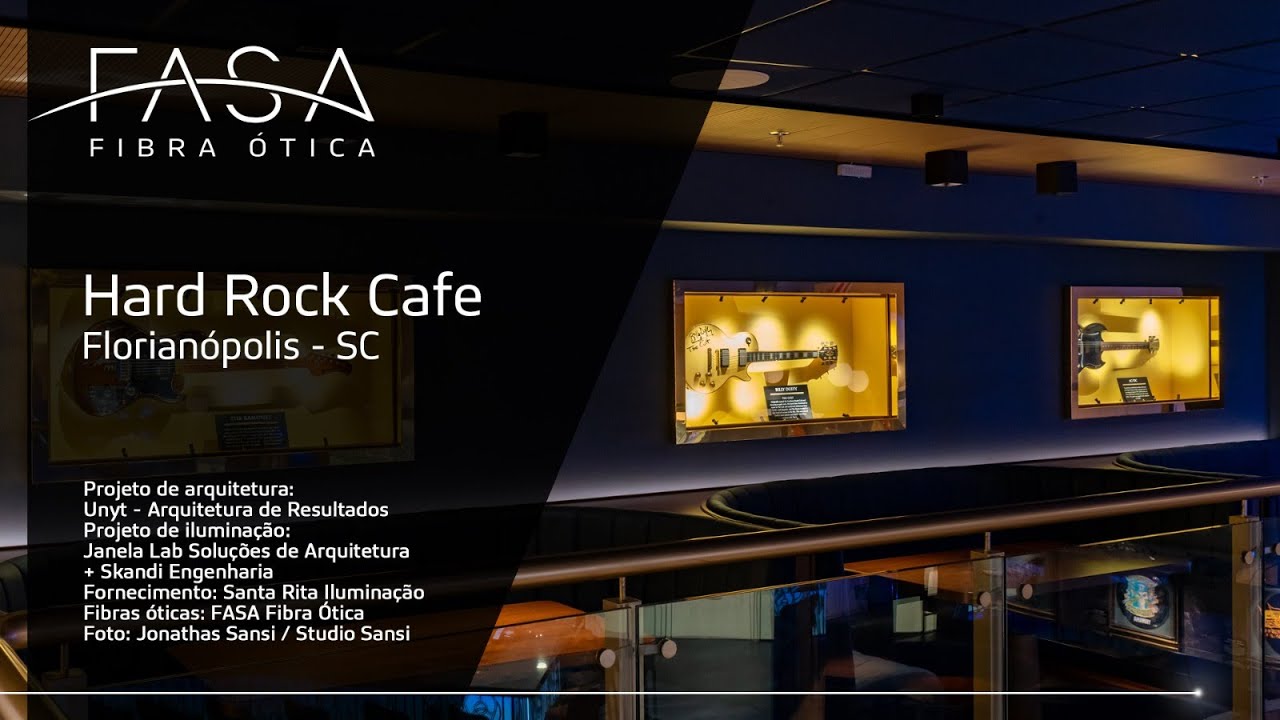 Iluminação de destaque com fibras óticas - HARD ROCK CAFE - FLORIANÓPOLIS - SC