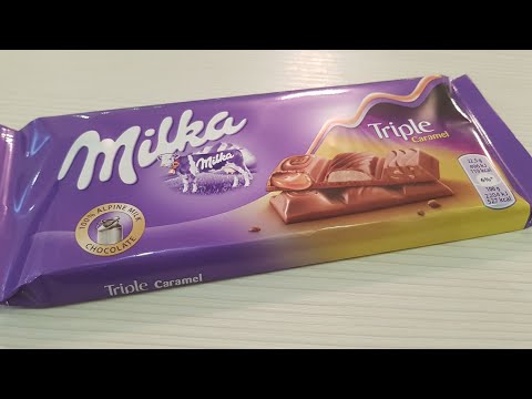 Milka Triple Caramel Table Chocolate Opening
