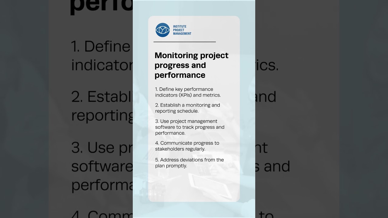 Monitoring project progress and performance