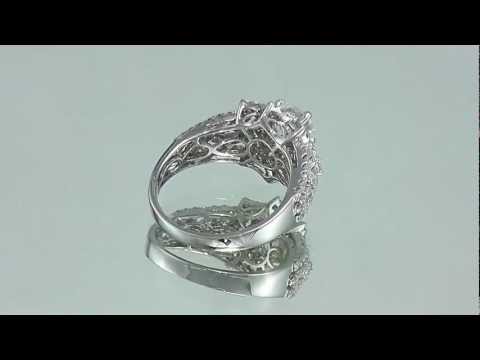 18kt White Gold 2.41ctw Round Diamond Star Halo Engagement Ring Shreveport Engagement Rings