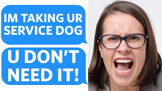 Karen tries to STEAL MY SERVICE DOG... accusing me of FAKING MY DISABILITY - Reddit Podcast