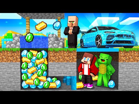 JJ and Mikey Created a Wishing Well to Rob Millionaire Villager in Minecraft! (Maizen)