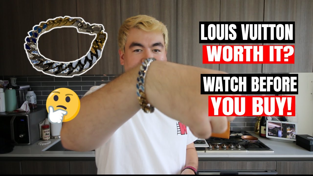 $2200 Louis Vuitton Men's Bracelet made of WHAT? Chain Link Patches Bracelet REVIEW (Virgil)!