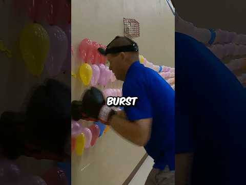 World Record! Most balloons burst with boxing gloves and one minute by David Rush #fyp #worldrecord