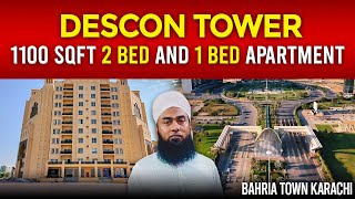 Descon Tower Apartments | 1100 Sqft 2 & 1 Bed Luxury Living Bahria Town Karachi #bahriatownkarachi