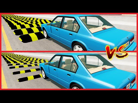 Small Speed Bumps Vs. Giant Speed Bumps Crashes Test | BeamNG Drive
