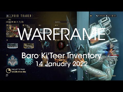 Baro Ki'Teer Warframe Location & Inventory 14 January 2022-Xbox One/Series S X & PS4/PS5