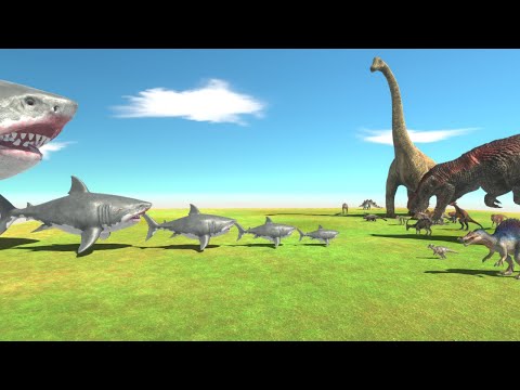 5 Level Of mutant Megalodon Vs All Dinosaurs-animal revolt battle simulator