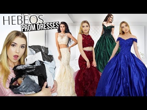 TRYING ON HEBEOS PROM DRESSES!! *Amazing Dresses but..