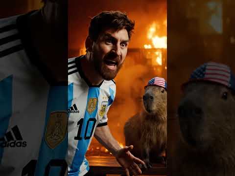 ¡El capybara salvó la vida a Cristiano Ronaldo y a Lionel Messi otra vez!#capibara #cr7 #messi