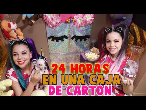 24  horas en una CAJA DE CARTON de UNICORNIO - con mi perrita / Gaby y Gilda