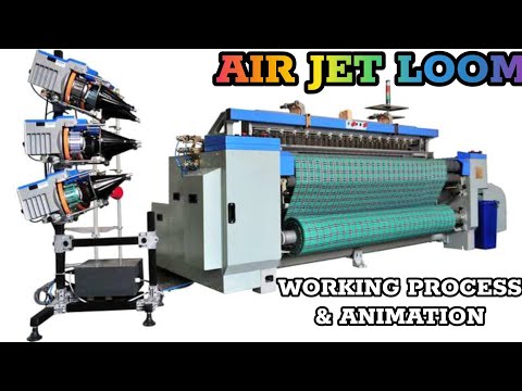 Air Jet Loom Working Principle, Air Jet Loom Animation