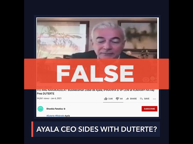 FALSE: Fernando Zobel de Ayala shames opposition, sides with Duterte