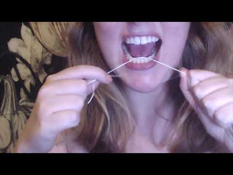 ASMR Up Close Teeth Tapping & Flossing