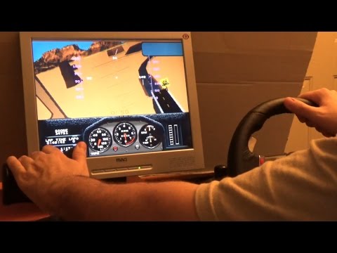 Hard Drivin's Airborne (Arcade) with 900 Degree Wheel and Throttle Controller in MAME