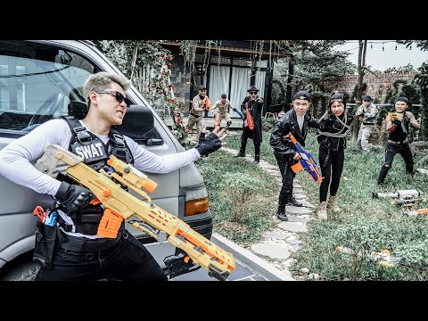 LTT Nerf War : The Expendables SEAL X Warriors Nerf Guns Fight Crime Dr Ken Traps in The Villa Area