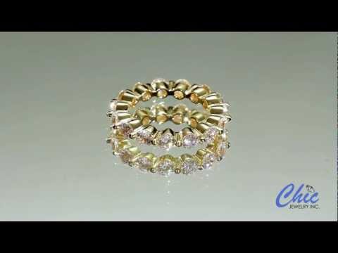 Beautiful eternity channel set yellow gold band -Item #5245Y