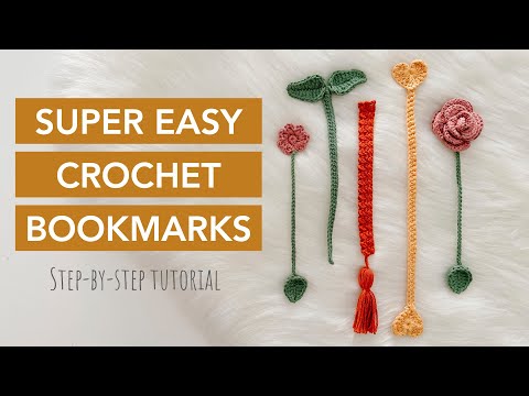 Five EASY Crochet Bookmark Tutorials ✨For Beginners!✨