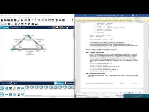 (CCNP ENCOR v8) 5.2.2 Packet Tracer - Configure EtherChannel