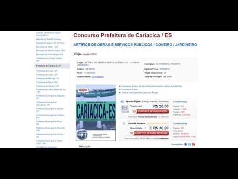 Concurso Prefeitura de Cariacica ES para Artífice de Obras - Coveiro e Jardineiro