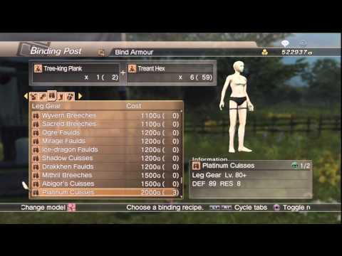 WKC 2 Armor -- Leg Gear (Heavy) Level 20 Complete Binding List White Knight Chronicles II HD