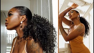 LOW & SLEEK CURLY EXTENDED PONYTAIL | BEAUTYANDMARIE
