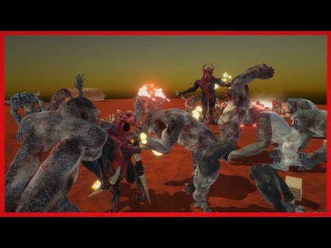 MUTANT PRIMATES+OLD GORO VS INFERNALS (3V3)- ANIMAL REVOLT BATTLE SIMULATOR