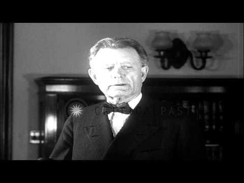 Senator William Edgar Borah  in a conference in Washington DC. HD Stock Footage