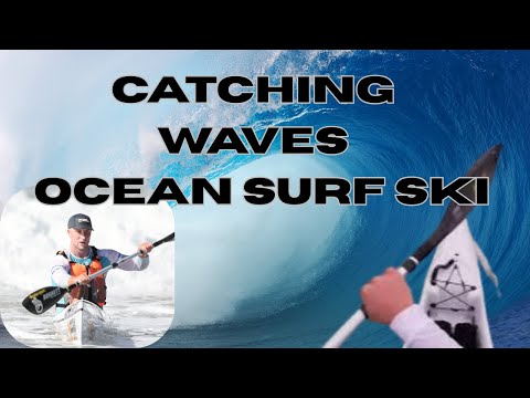 Catching waves on a Fenn Elite S Ocean surf ski.