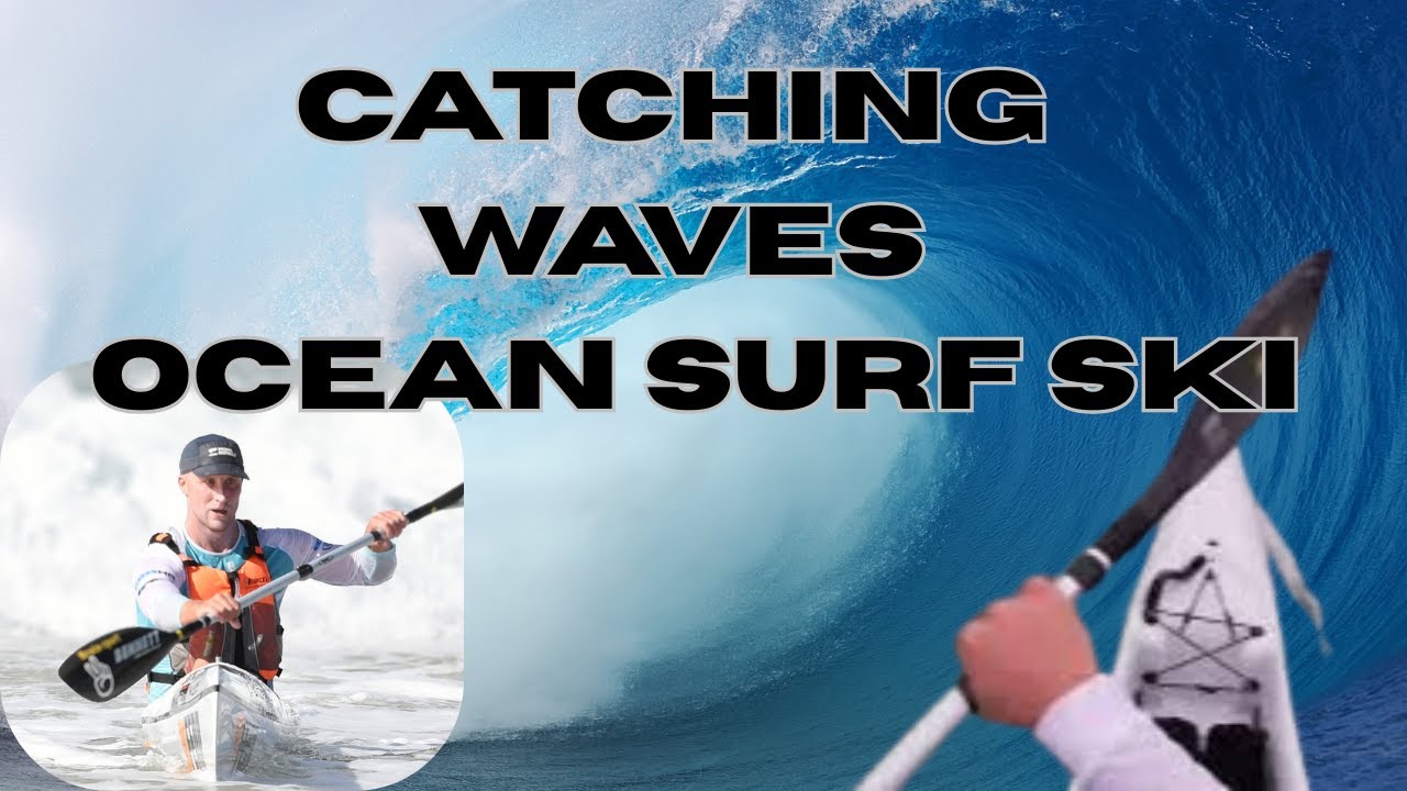 Catching waves on a Fenn Elite S Ocean surf ski.