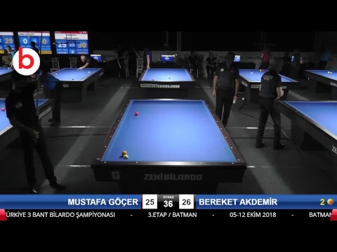 MUSTAFA GÖÇER & BEREKET AKDEMİR Bilardo Maçı - 2018 ERKEKLER 3.ETAP-2.TUR