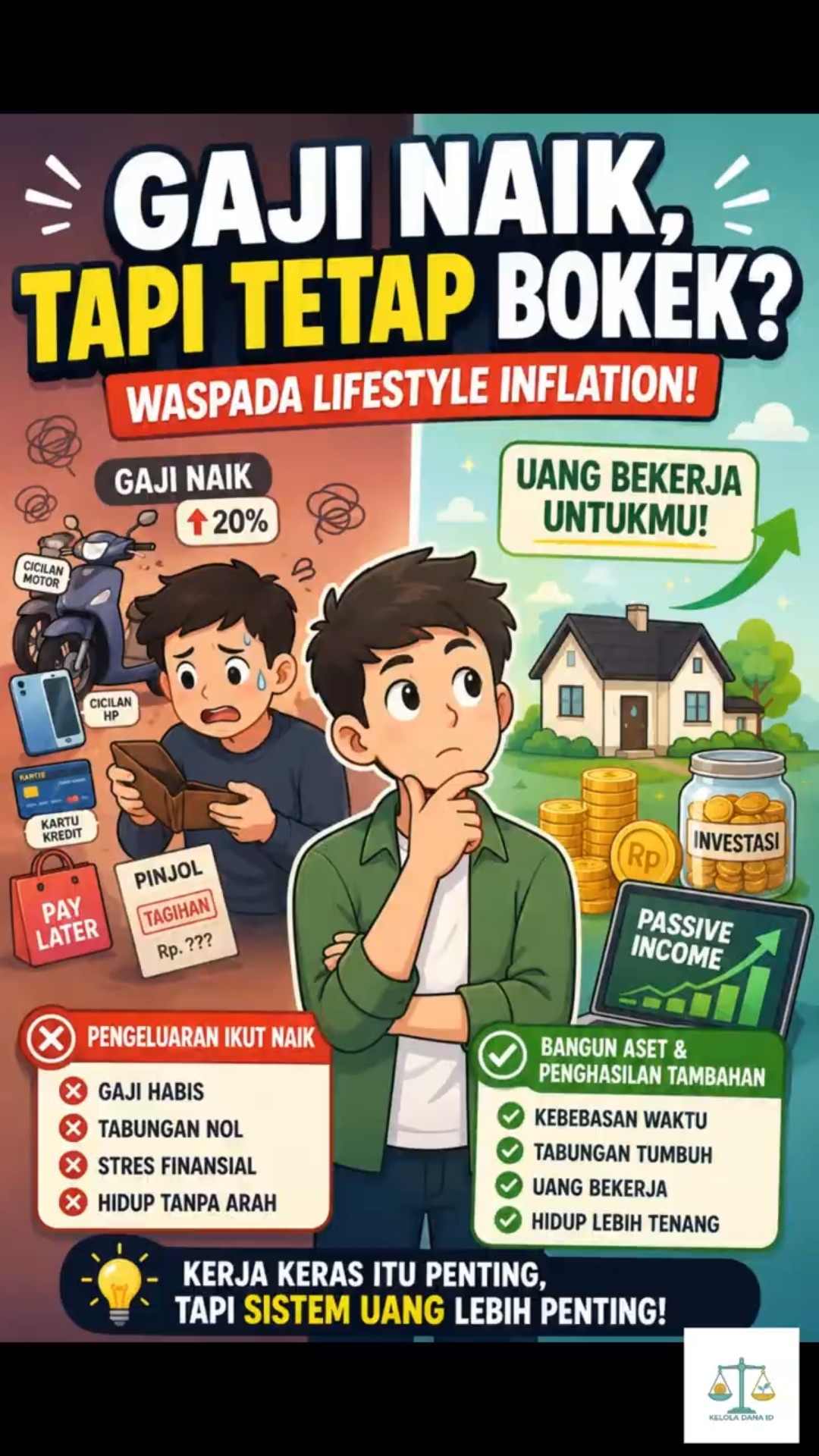 Gaji naik tapi tabungan nggak beranjak? 😅 Mungkin kamu terkena Lifestyle Inflation! Saat penghasilan bertambah, gaya hi...