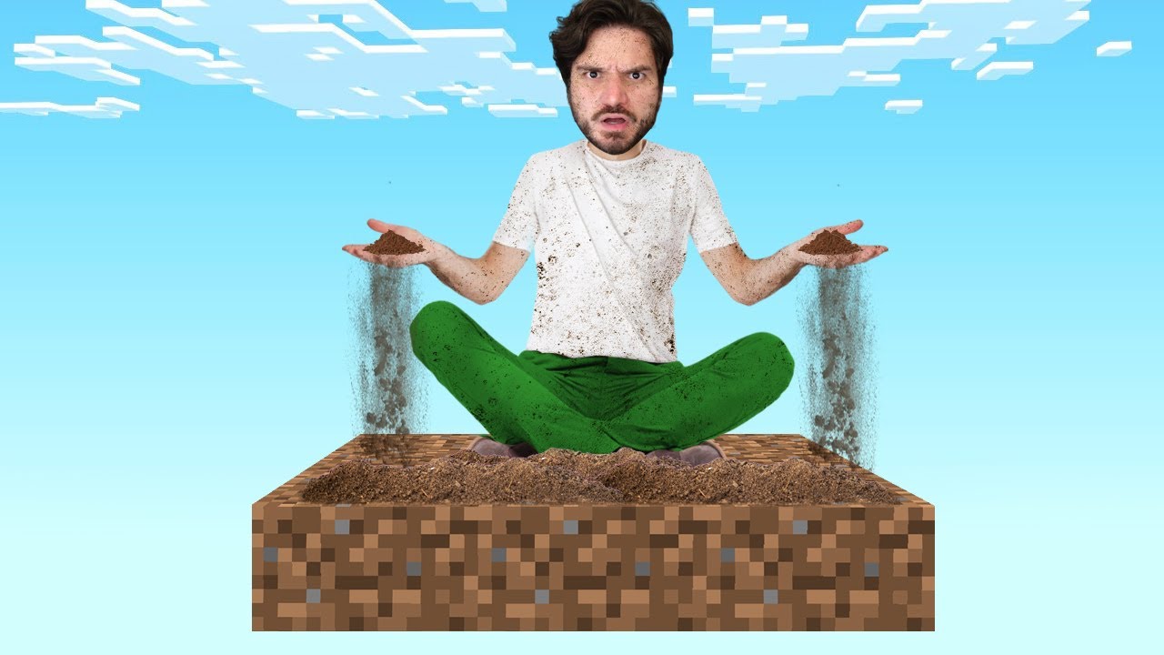 COMO EU SOBREVIVI NO MINECRAFT APENAS COM UMA PLATAFORMA DE TERRA!