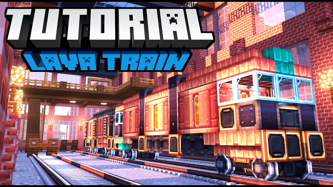Lava Fluid Cargo Train Build - Create Mod Train in Minecraft