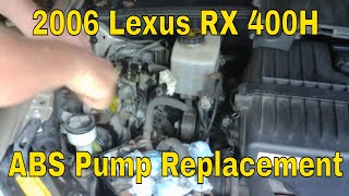 2006 Lexus RX 400H Buzzer wont shut off, ABS and traction control lights on, bad ABS pump