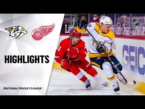 Predators @ Red Wings 2/25/21 | NHL Highlights