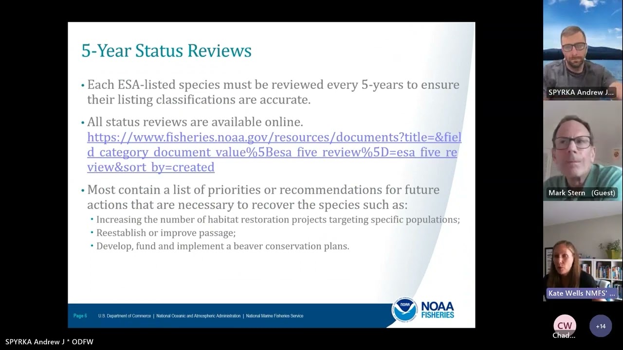 PFA HCP Mitigation Project Guidance for NMFS Fish Species