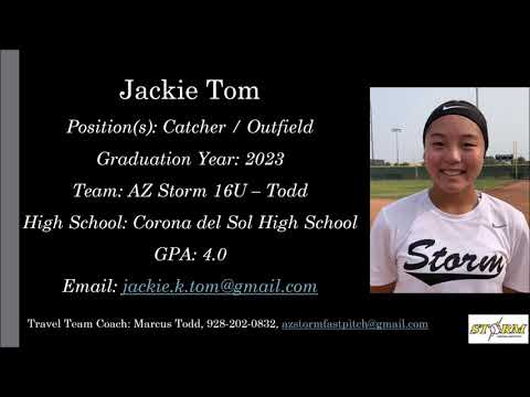 Jackie Tom Softball Skills Video - 2023 Catcher Outfield