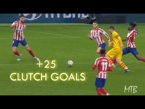 Lionel Messi ● +25 CLUTCH Late Minute Goals ● With Commentaries