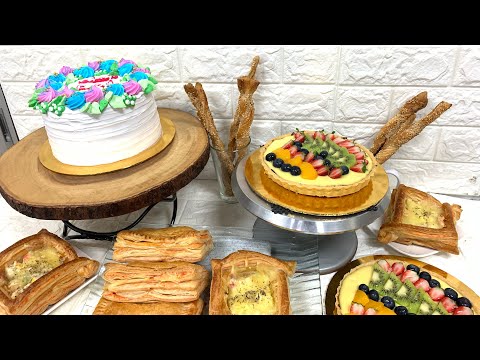 Cake,Puff Pastry & Fruits Tart#SHORTS