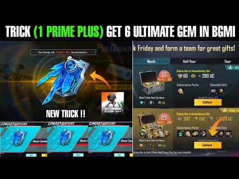 😲Trick Only 1 Prime Plus Get 6 Ultimate Gems | Bgmi New Ultimate Spin Free Gem Trick