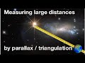 Using parallax / triangulation to measure large distances in astronomy: from fizzics.org
