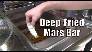 Eating a Deep-Fried Mars Bar in Edinburgh, Scotland