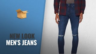 Men's New Look Jeans Hot New Arrivals Sep 2018: New Look Men's Dark Indigo Busted Knee Slim Jeans,