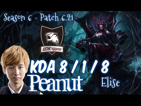 ROX Peanut ELISE vs EVELYNN Jungle - Patch 6.21 KR Ranked