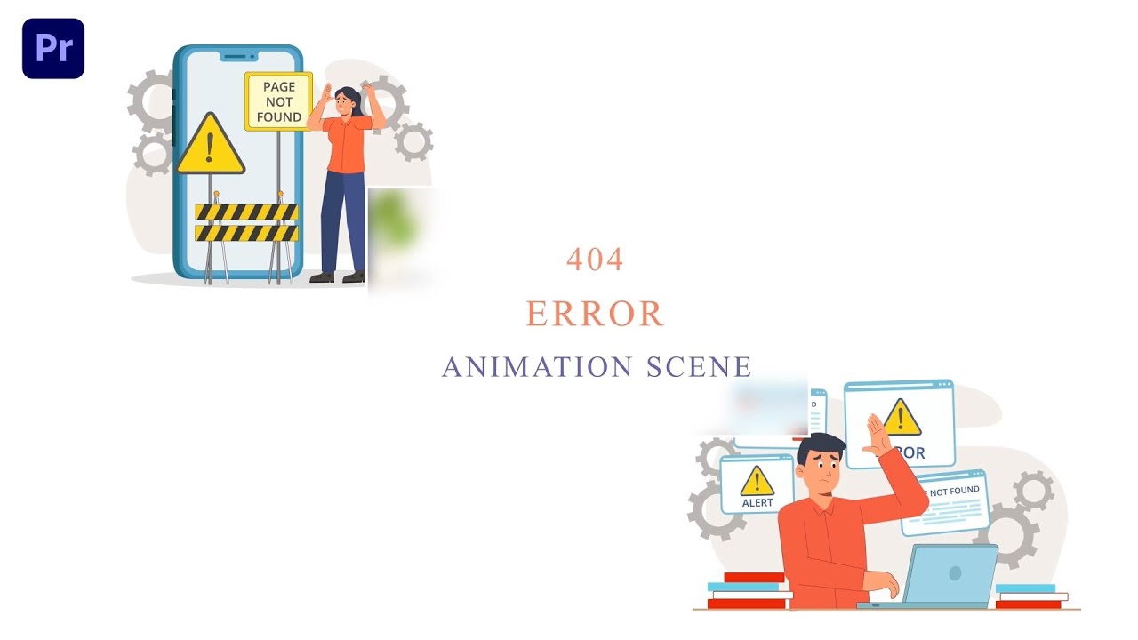 404 Error Animation Scene Premiere Pro Template