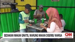 Sediakan Makan Gratis, Warung Makan Diserbu Warga