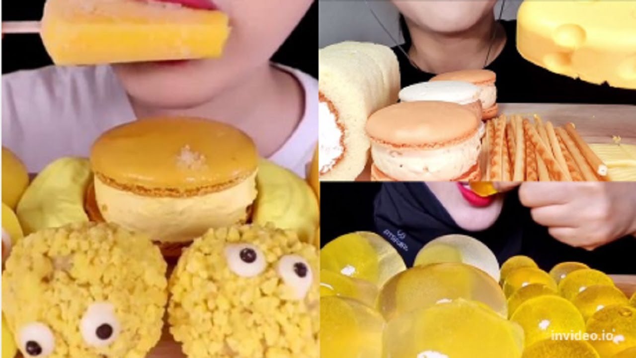 ASMR MUKBANG COMPILATION | YELLOW FOOD | EATING SOUNDS | SATISFYING | GOOD FOOD ASMR