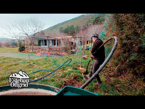 Building our mountain house | Fixing the water. Progress on the new room. ASMR #40