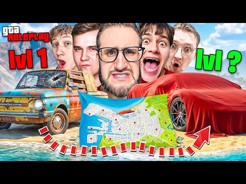 ПОИСК МАШИН ПО УРОВНЮ но ПО НОВЫМ ПРАВИЛАМ! 20 СЛУЧАЙНЫХ МАШИН СПРЯТАНЫ В ГОРОДЕ! (GTA 5 RP) 